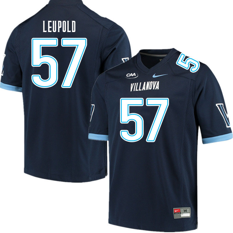 Men #57 Luke Leupold Villanova Wildcats College Football Jerseys Stitched Sale-Navy - Click Image to Close